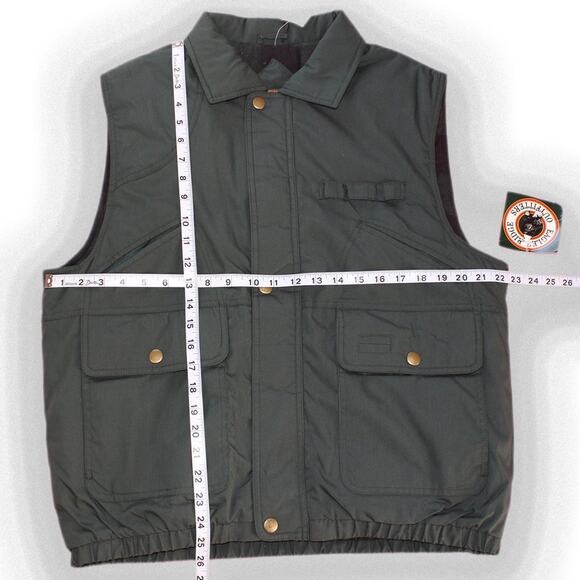 Deadstock Vintage 90's Eagles Ridge Outfitters Green Zip Utility Vest - Picture 2 of 8